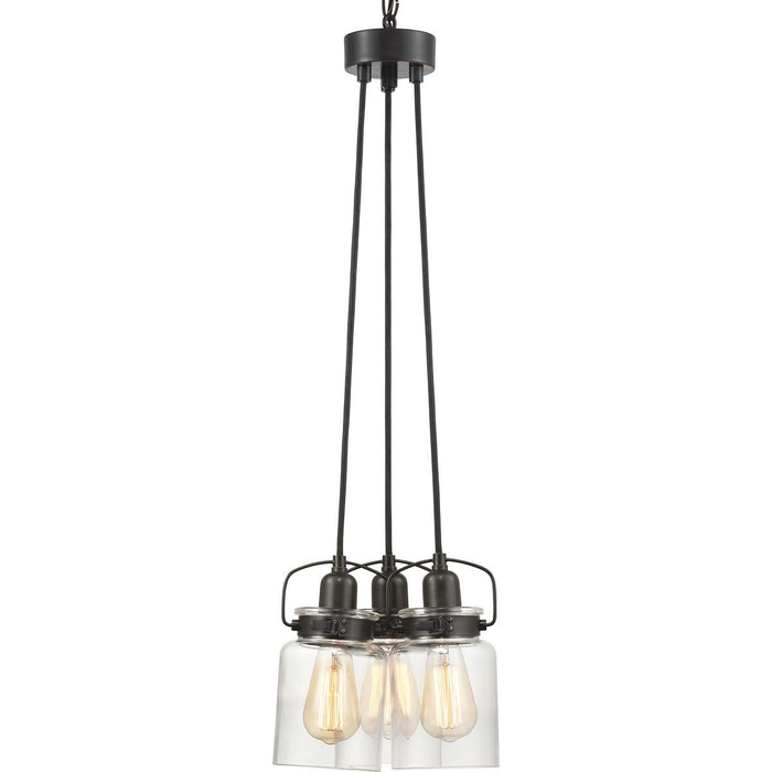Three Light Chandelier from the Calhoun collection in Antique Bronze finish