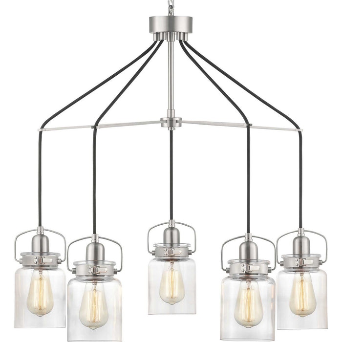 Five Light Chandelier from the Calhoun collection in Brushed Nickel finish