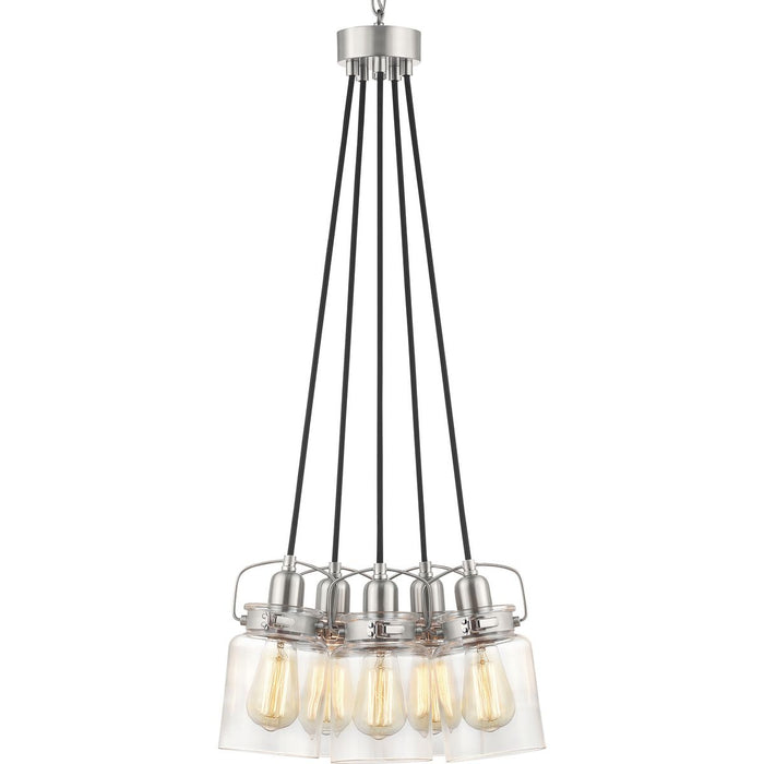 Five Light Chandelier from the Calhoun collection in Brushed Nickel finish