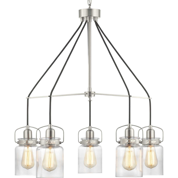 Progress Lighting - P400133-009 - Five Light Chandelier - Calhoun - Brushed Nickel