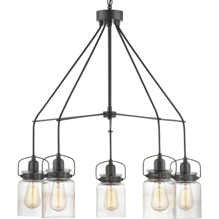 Five Light Chandelier from the Calhoun collection in Antique Bronze finish