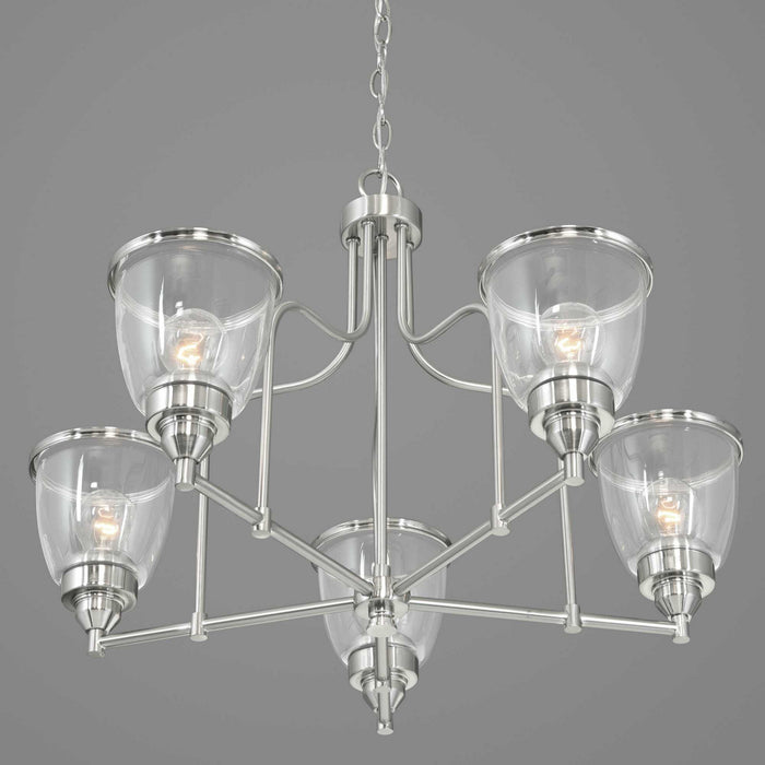 Five Light Chandelier from the Saluda collection in Brushed Nickel finish