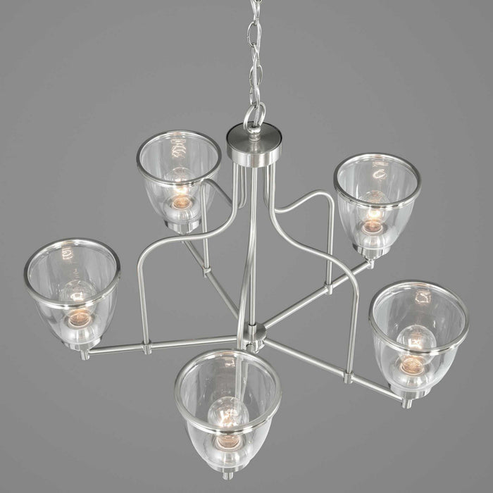 Five Light Chandelier from the Saluda collection in Brushed Nickel finish