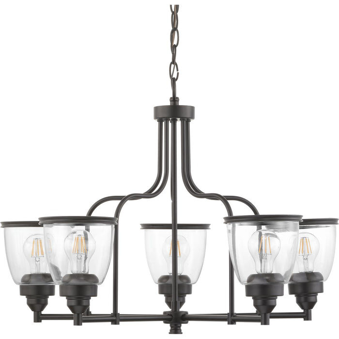 Five Light Chandelier from the Saluda collection in Antique Bronze finish