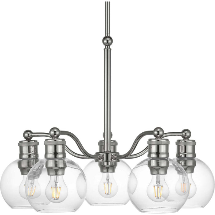 Progress Lighting - P400147-104 - Five Light Chandelier - Hansford - Polished Nickel