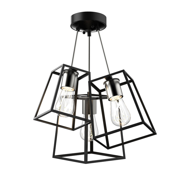 DVI Lighting - DVP29011MF+EB - Three Light Semi-Flush Mount - Cape Breton - Multiple Finishes/Ebony