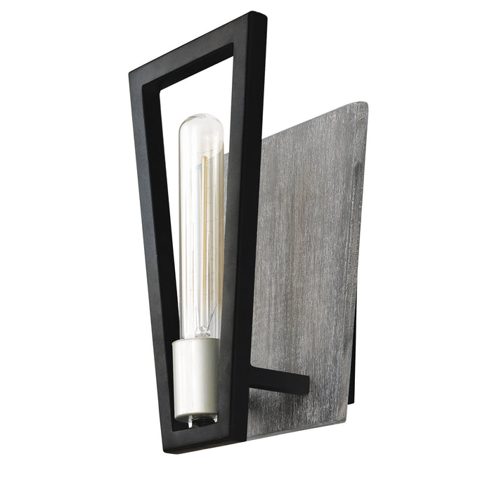 One Light Wall Sconce from the Zag collection in Black finish