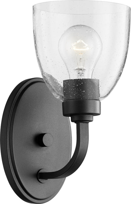 One Light Wall Mount from the Reyes collection in Noir w/ Clear/Seeded finish