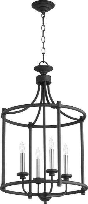 Four Light Entry Pendant in Noir finish