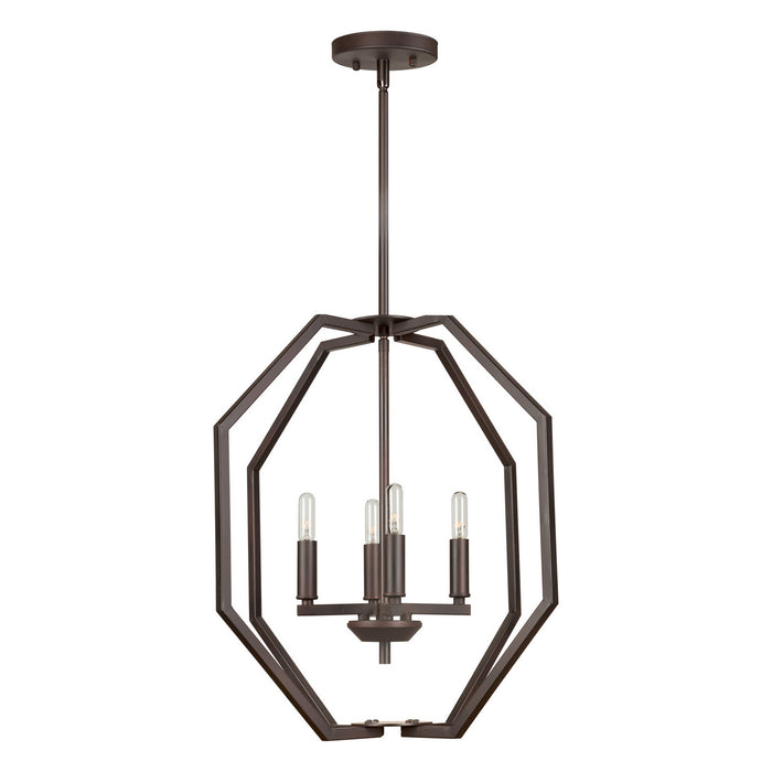 Forte - 7099-04-32 - Four Light Foyer Pendant - Antique Bronze