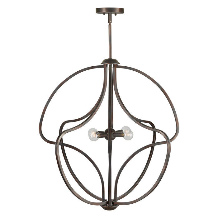 Forte - 7100-04-32 - Four Light Foyer Pendant - Antique Bronze