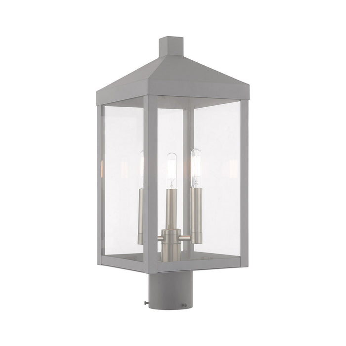 Livex Lighting - 20592-80 - Three Light Post-Top Lanterm - Nyack - Nordic Gray