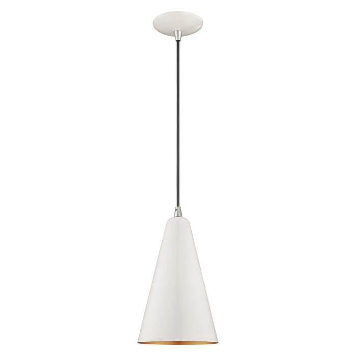 Livex Lighting - 41175-69 - One Light Mini Pendant - Metal Shade Mini Pendants - Shiny White