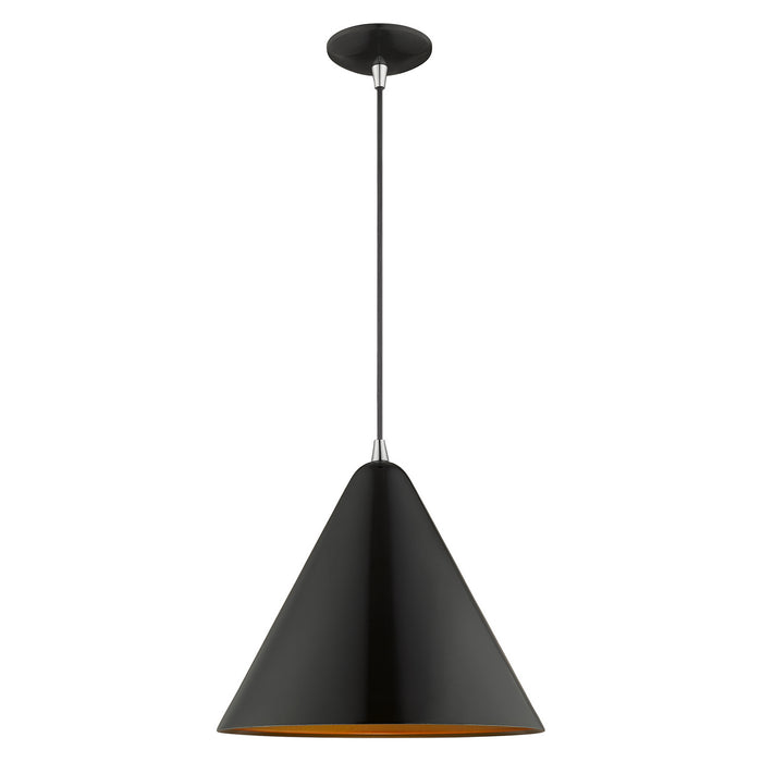 Livex Lighting - 41176-68 - One Light Mini Pendant - Metal Shade Mini Pendants - Shiny Black