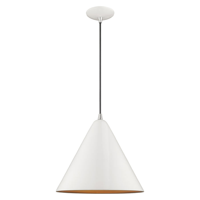 Livex Lighting - 41176-69 - One Light Mini Pendant - Metal Shade Mini Pendants - Shiny White