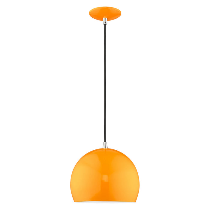 Livex Lighting - 41181-77 - One Light Mini Pendant - Metal Shade Mini Pendants - Shiny Orange