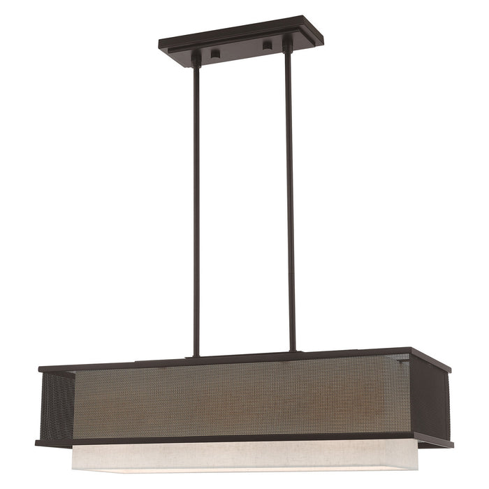 Livex Lighting - 41204-07 - Three Light Linear Chandelier - Braddock - Bronze