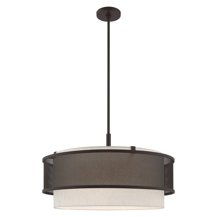 Livex Lighting - 41206-07 - Five Light Pendant - Braddock - Bronze