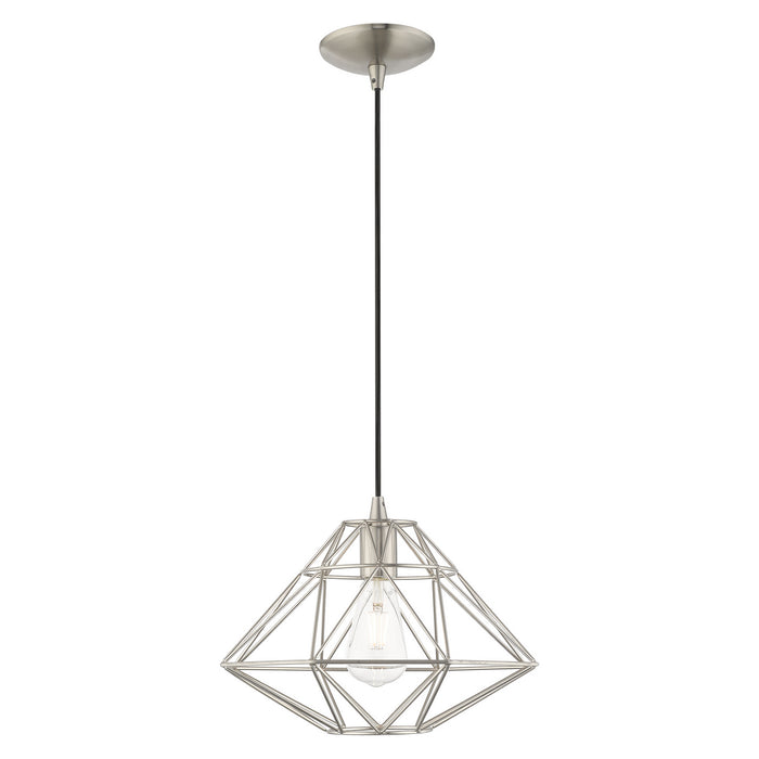 Livex Lighting - 41323-91 - One Light Mini Pendant - Geometric Shade Mini Pendants - Brushed Nickel