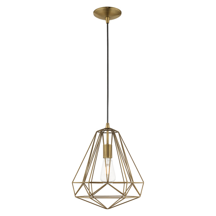 Livex Lighting - 41324-01 - One Light Mini Pendant - Geometric Shade Mini Pendants - Antique Brass