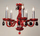 Classic Lighting - 82045 RED CBK - Five Light Chandelier - Monaco - Red