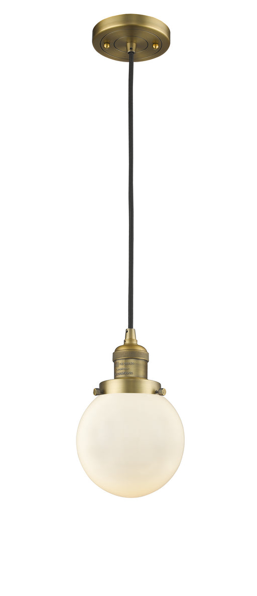 Innovations - 201C-BB-G201-6 - One Light Mini Pendant - Franklin Restoration - Brushed Brass