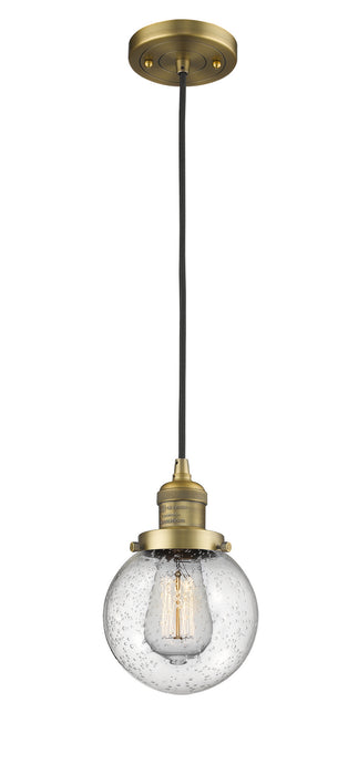 Innovations - 201C-BB-G204-6 - One Light Mini Pendant - Franklin Restoration - Brushed Brass