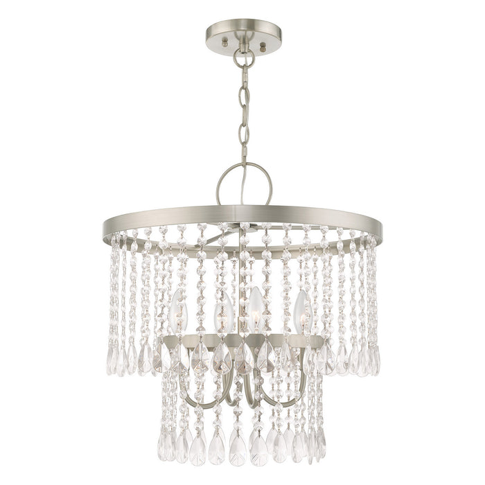 Livex Lighting - 51064-91 - Four Light Pendant - Elizabeth - Brushed Nickel