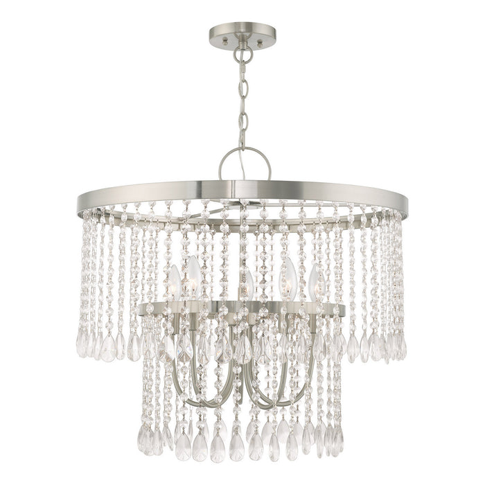 Livex Lighting - 51065-91 - Five Light Pendant - Elizabeth - Brushed Nickel