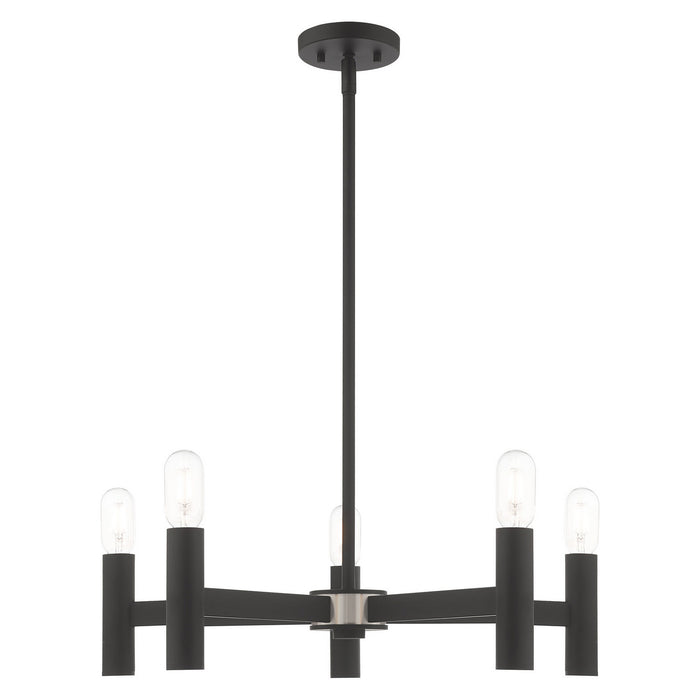 Livex Lighting - 51135-04 - Five Light Chandelier - Copenhagen - Black