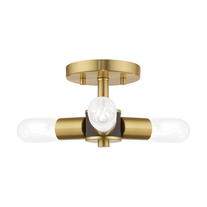 Livex Lighting - 51137-12 - Three Light Ceiling Mount - Copenhagen - Satin Brass