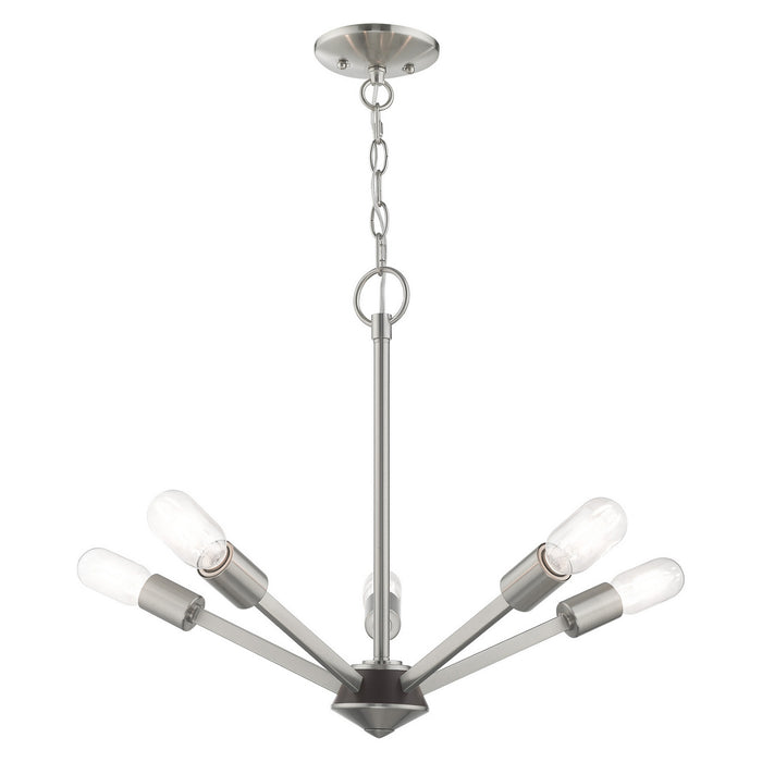 Livex Lighting - 51155-91 - Five Light Chandelier - Prague - Brushed Nickel