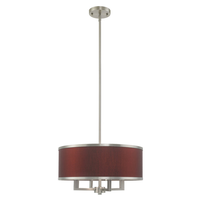 Livex Lighting - 60414-91 - Four Light Pendant - Park Ridge - Brushed Nickel