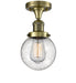 Innovations - 517-1CH-AB-G204-6-LED - LED Semi-Flush Mount - Franklin Restoration - Antique Brass