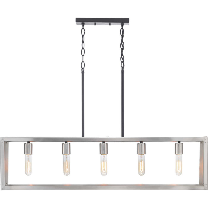 Progress Lighting - P400145-135 - Five Light Island Pendant - Union Square - Stainless Steel