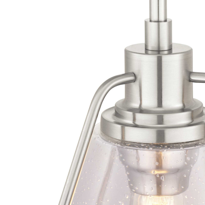 One Light Pendant from the Range collection in Brushed Nickel finish