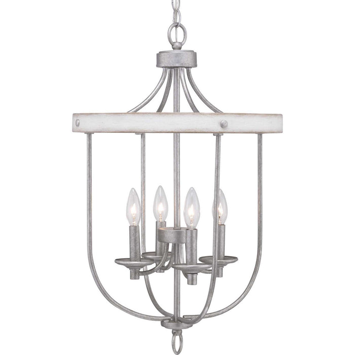 Four Light Foyer Pendant from the Gulliver collection in Galvanized Finish finish