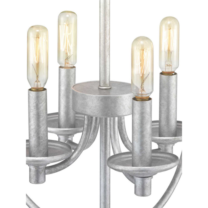 Four Light Foyer Pendant from the Gulliver collection in Galvanized Finish finish