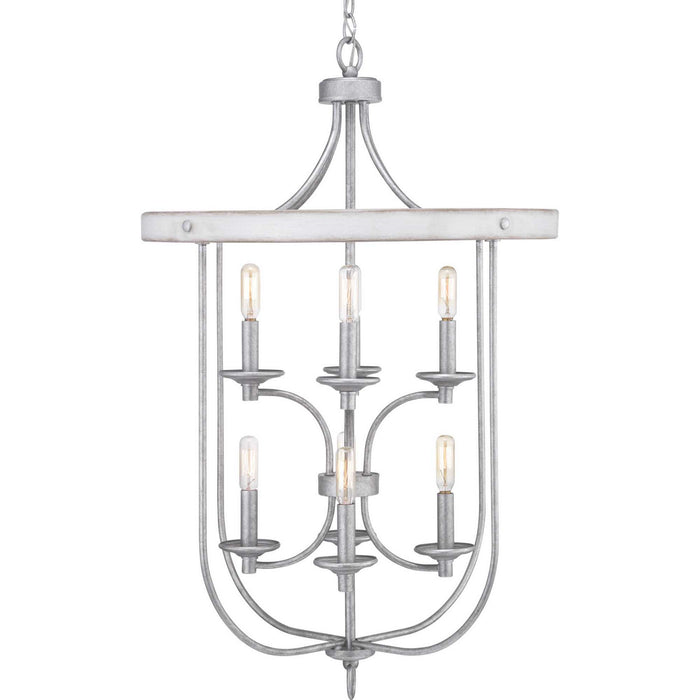 Eight Light Foyer Pendant from the Gulliver collection in Galvanized Finish finish