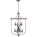 Progress Lighting - P500158-143 - Eight Light Foyer Pendant - Gulliver - Graphite