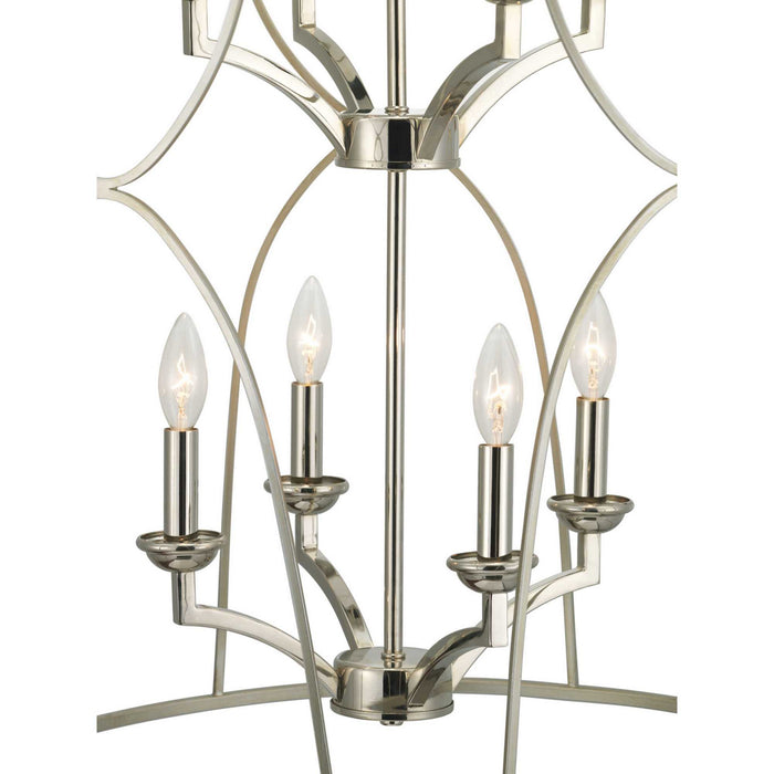 Eight Light Foyer Pendant from the Landree collection in Silver Ridge finish