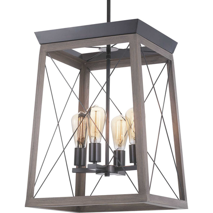 Four Light Foyer Pendant from the Briarwood collection in Antique Bronze finish