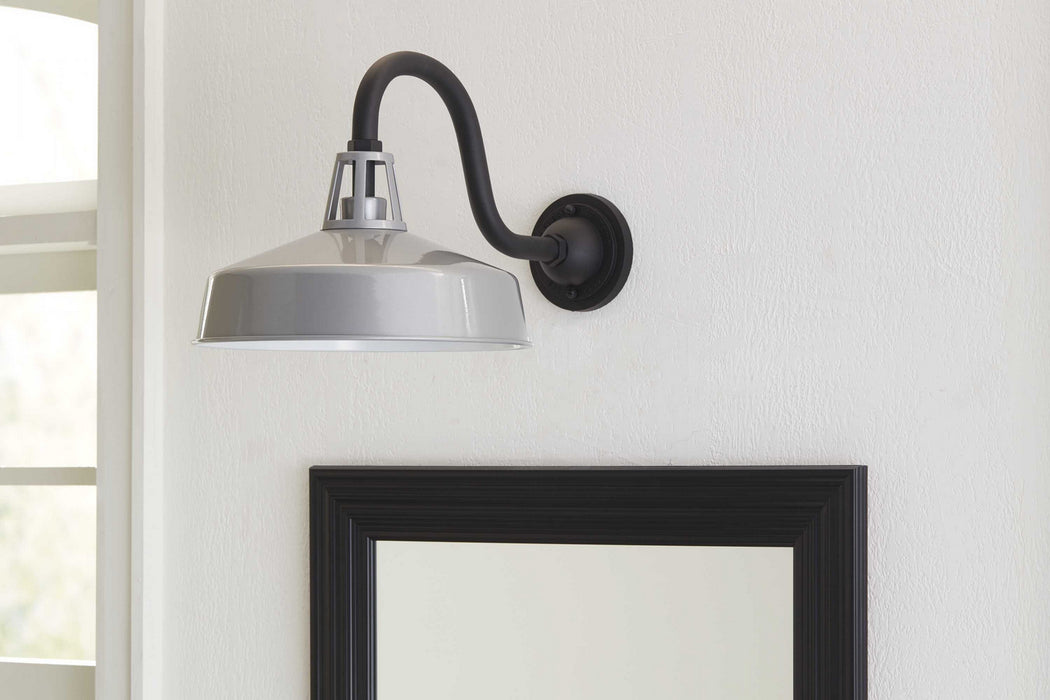 One Light Wall Lantern from the Cedar Springs collection in Metallic Gray finish