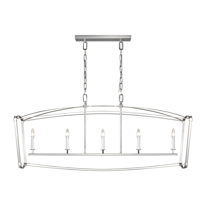 Generation Lighting - F3326/5PN - Five Light Linear Chandelier - Thayer - Polished Nickel