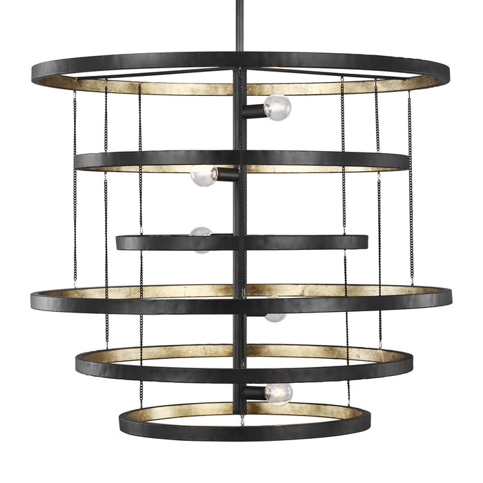 Five Light Chandelier from the CELESTE collection in Aged Iron finish