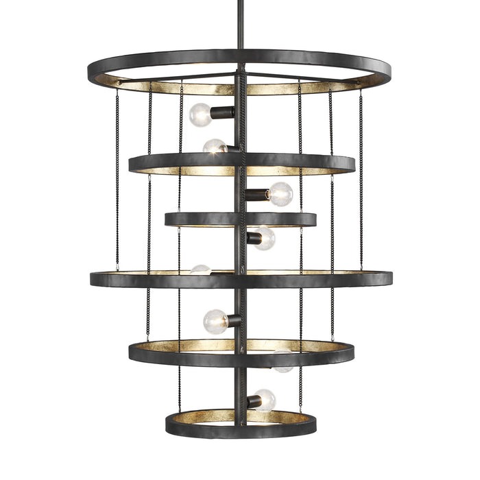 Eight Light Chandelier from the CELESTE collection in Aged Iron finish