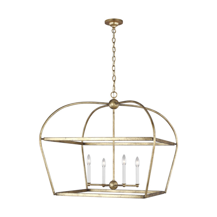 Generation Lighting - CC1114ADB - Four Light Lantern - STONINGTON - Antique Gild