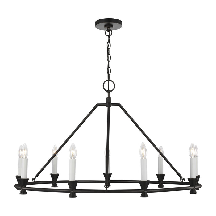 Generation Lighting - CC1179AI - Nine Light Chandelier - KEYSTONE - Aged Iron