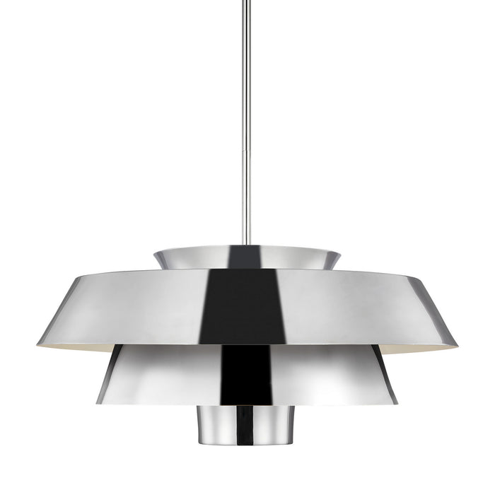 One Light Pendant from the BRISBIN collection in Polished Nickel finish