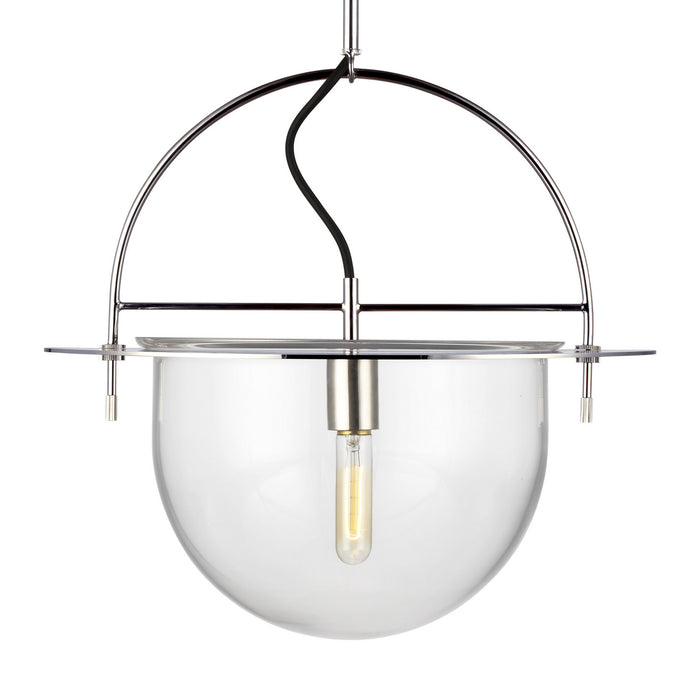 One Light Pendant from the Nuance collection in Polished Nickel finish